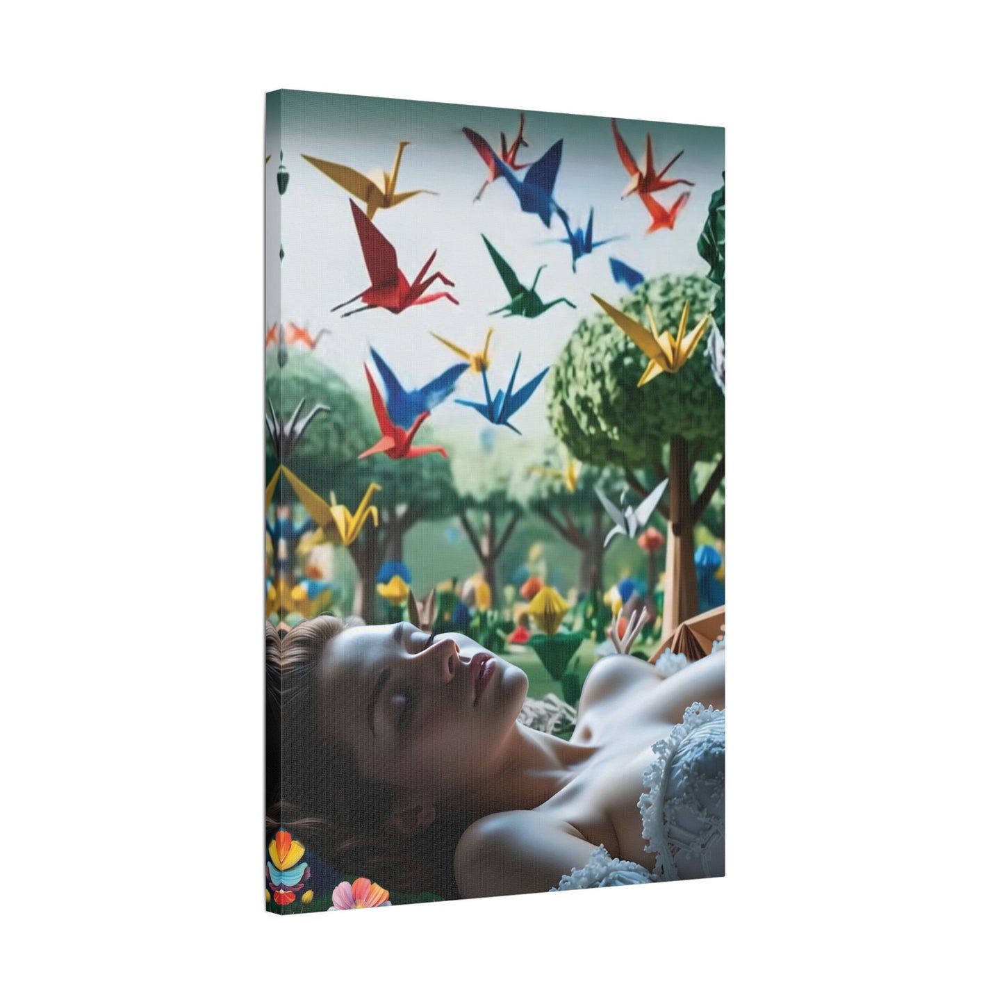 Dreams in Origami Forest – Surreal Canvas & Poster Art Canvas Print