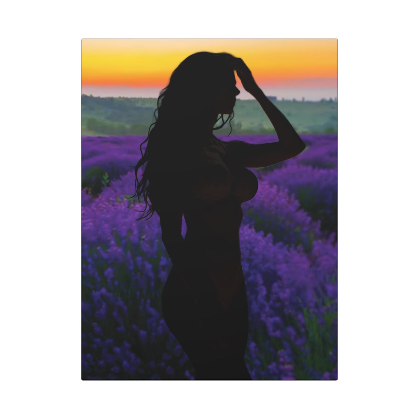Lavender Sunset Canvas Art Wraps, Wall Decor, Abstract Art, Floral Home Decor, Gift for Her, Bohemian Wall Art