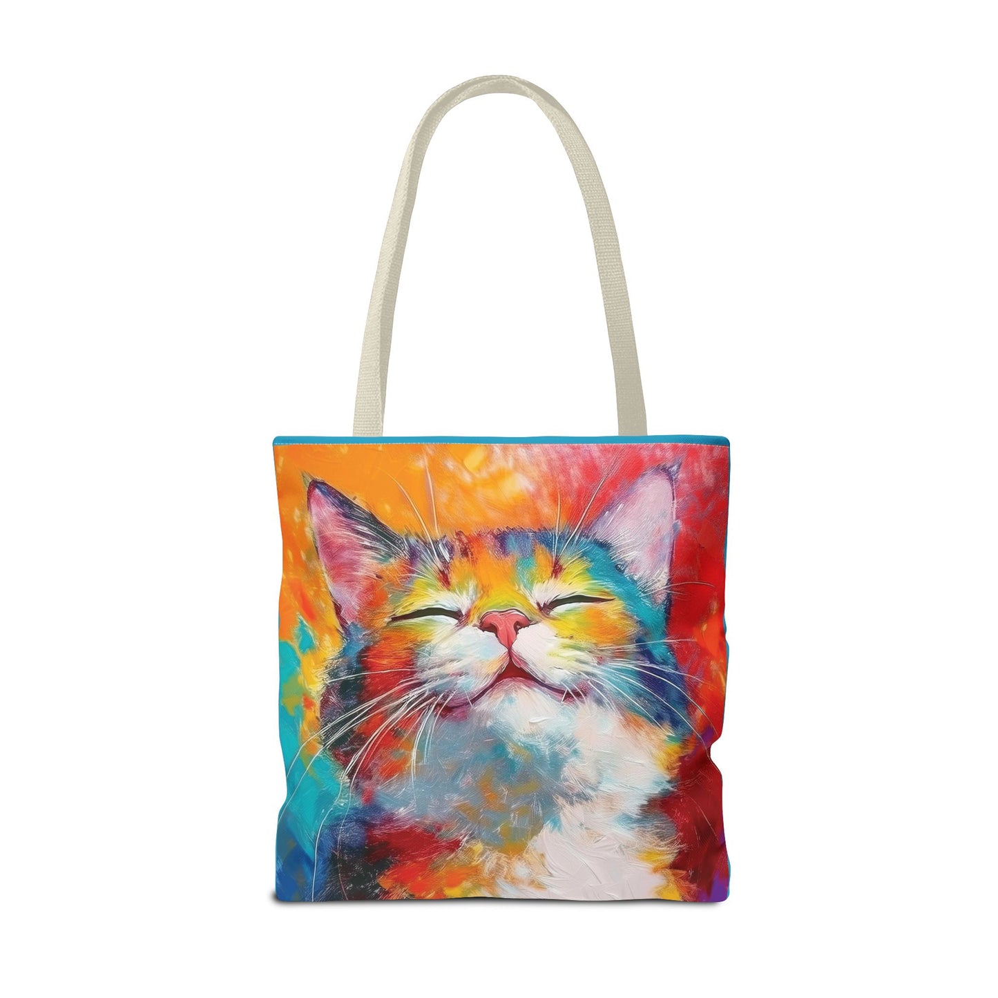 Colorful Cat Tote Bag: Pawsitive Vibes