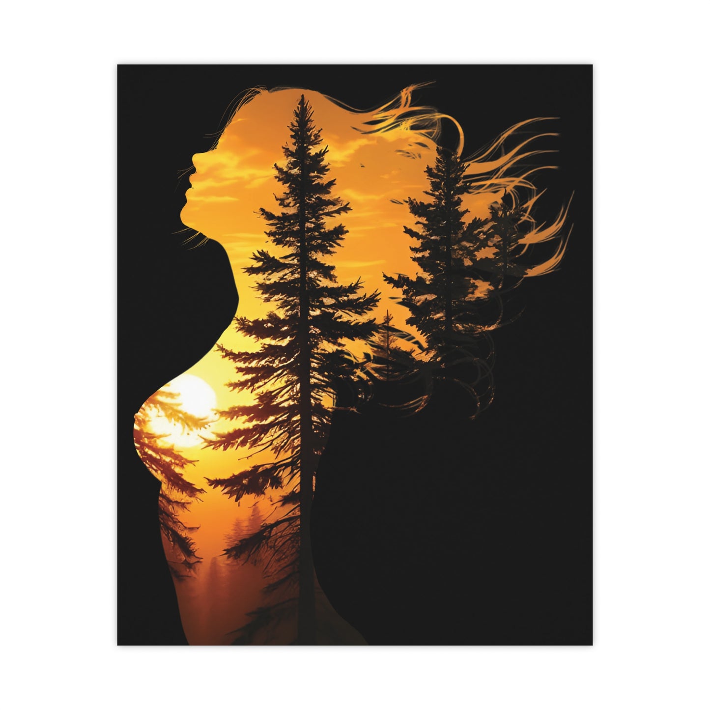 Forest Queen – Embrace the Wild Elegance #ForestQueen #ArtPrint #DoubleExposure #NatureArt #HomeDecor Matte Poster, Bohemian Wall Art, Home Decor, Inspirational Art, Gifts for Nature Lovers, Bedroom Decoration