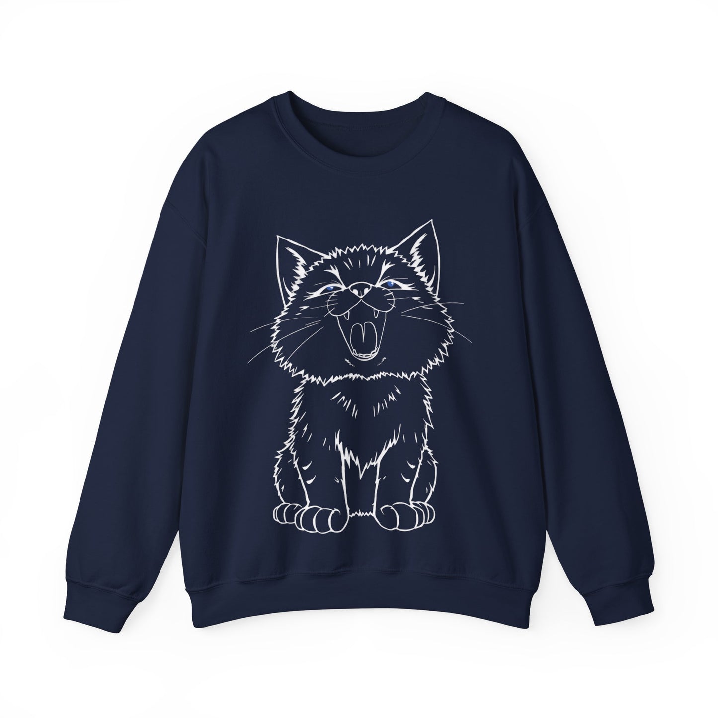 Cute Anime Cat Sweatshirt, Cozy Unisex Crewneck, Kawaii Sweatshirt, Gift for Cat Lovers, Comfortable Casual Fashion