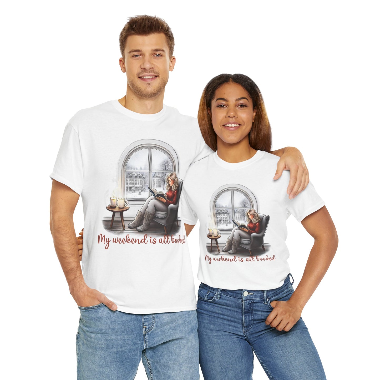 Bookworm t-shirt - My Weekend Is All Booked - Unisex Cotton