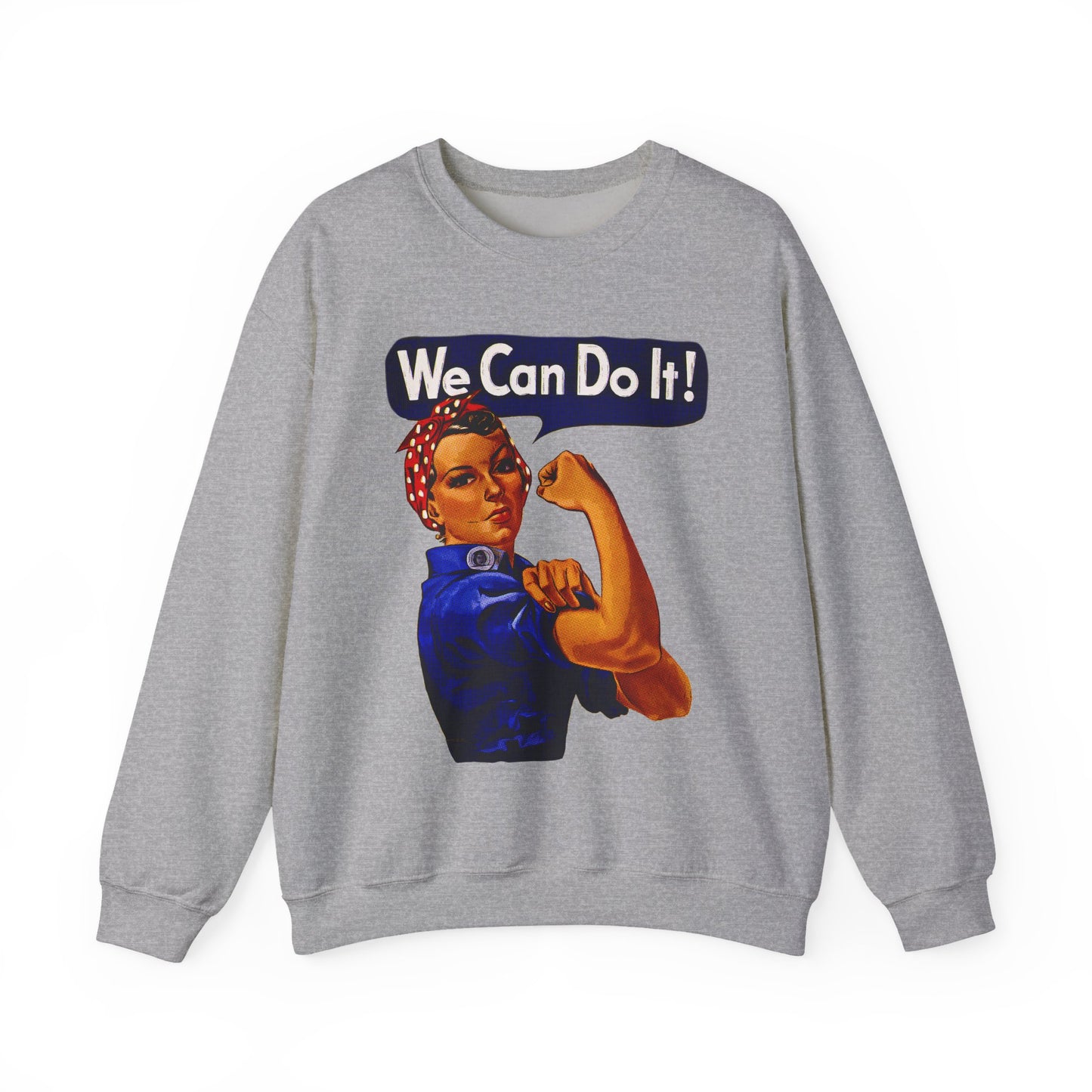 Empowerment Pop Art | Bold "We Can Do It" T-Shirts, Sweatshirts, Mugs & Wall Art for Inspiration - Empowering Rosie Crewneck Sweatshirt | Motivational Gift, Casual Wear, Feminism, Women’s Apparel, Inspirational Fashion