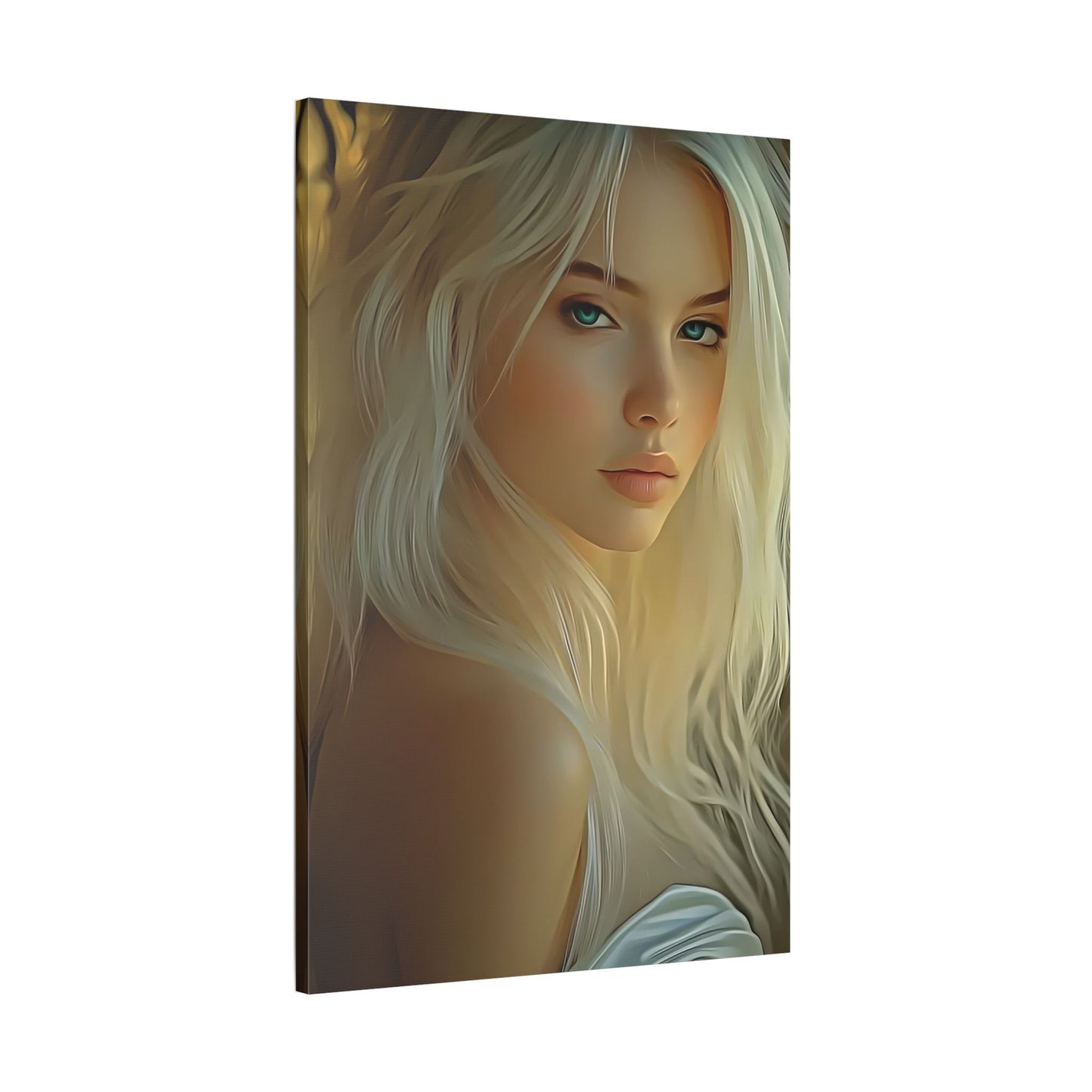 Golden Flow – Embrace the Light Within and Let It Shine 🌟✨ - Elegant Satin Canvas Wall Art, Stunning Home Décor, Modern Portrait, Gift for Art Lovers, Office Wall Decoration, Feminine Touch