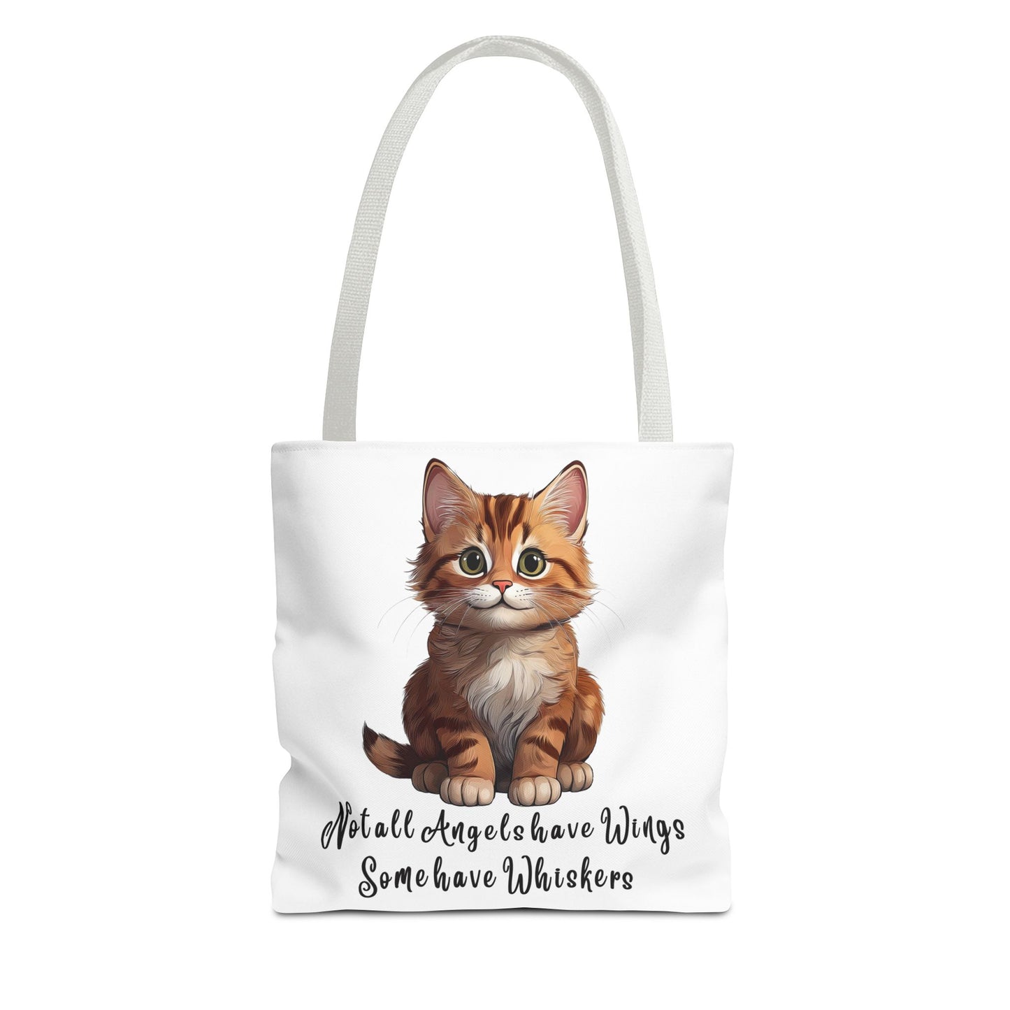 Colorful Tri-Color Cat Tote Bag: Not all Angels have Wings, some have whiskers