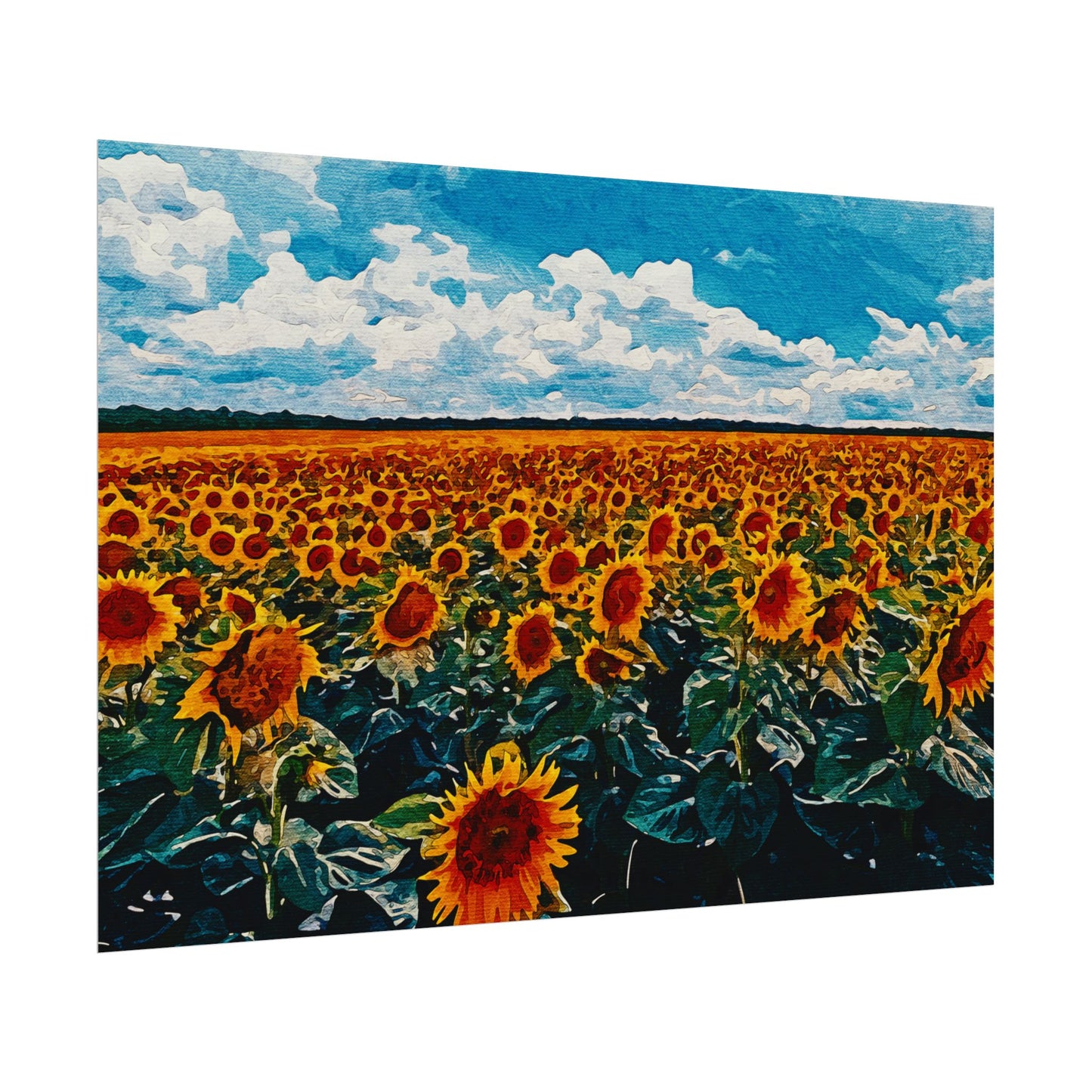 Sunflower Field Rolled Poster - Vibrant Nature Wall Art Decor