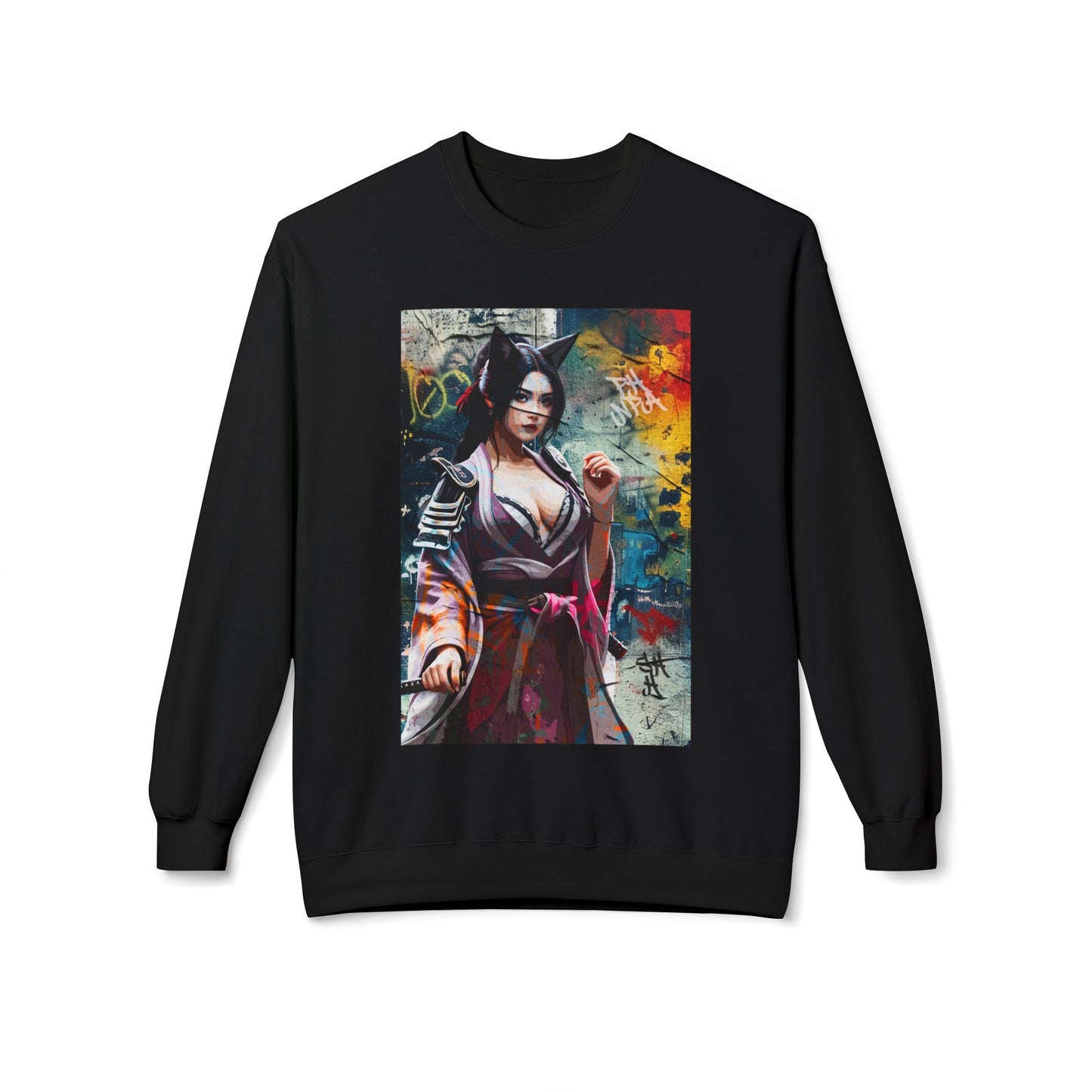 Graffiti Warrior Cat Women Sweatshirt