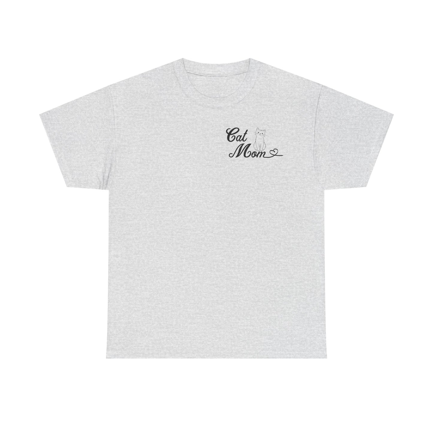 'Cat Mom' Unisex Heavy Cotton Tee - Perfect Gift for Cat Lovers