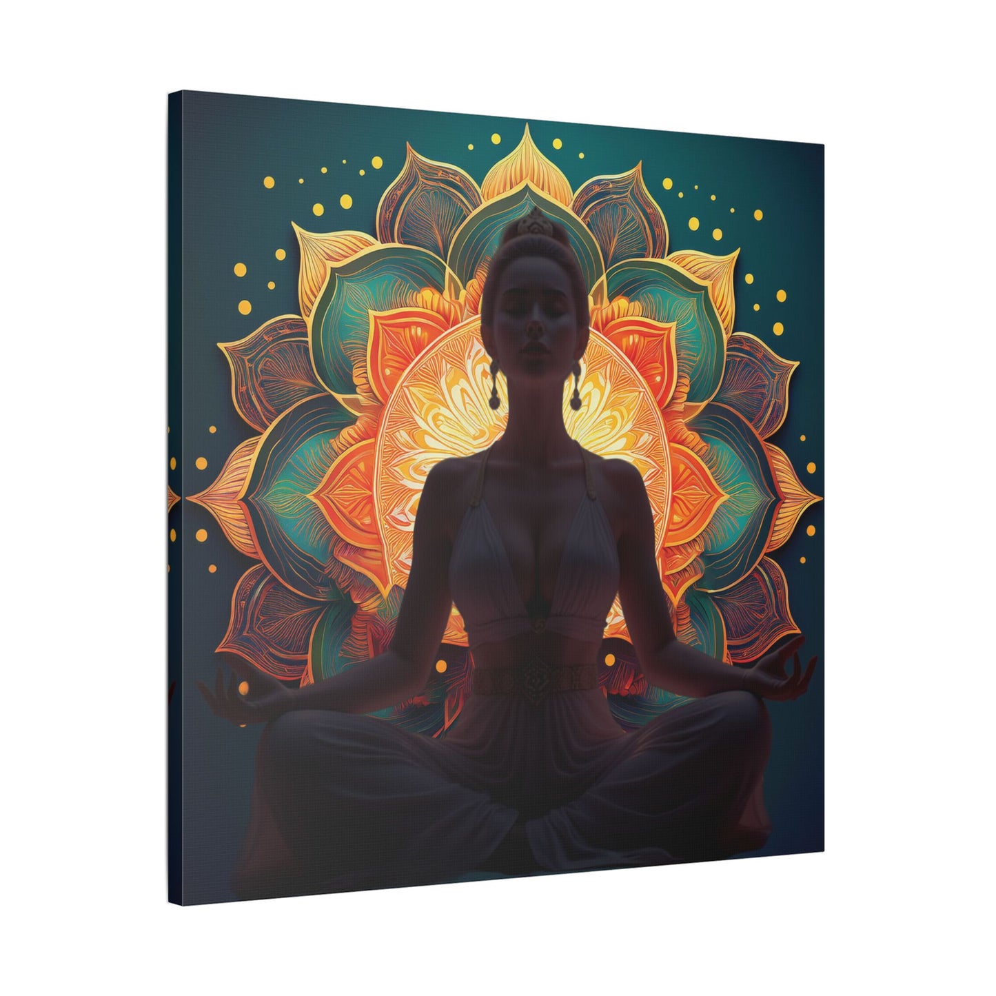 Meditative Canvas Wall Art, Spiritual Decor, Yoga Room Artwork, Holistic Gift, Mindfulness Home Decor
