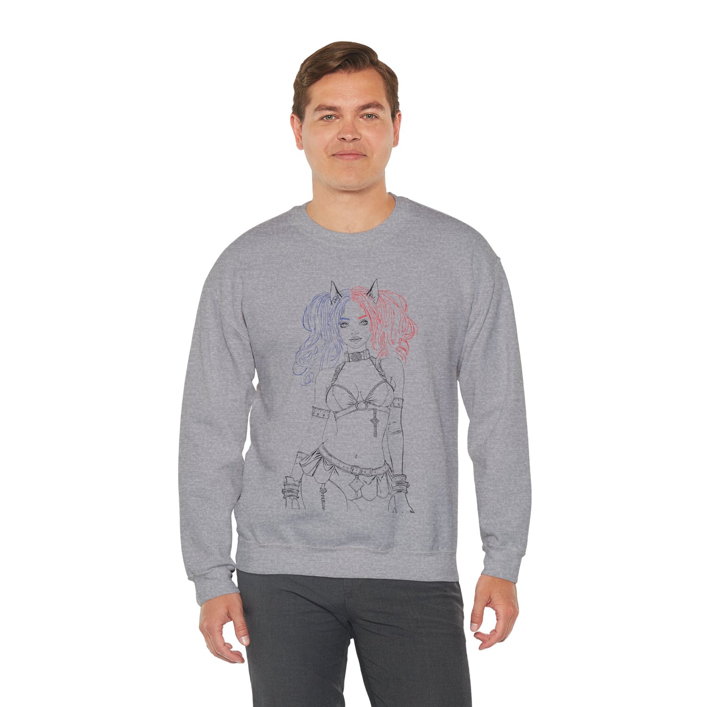 Harajuku Style Graphic Sweatshirt, Trendy Unisex Crewneck, Streetwear Fashion, Cozy Gift for Her, Girls Night Out