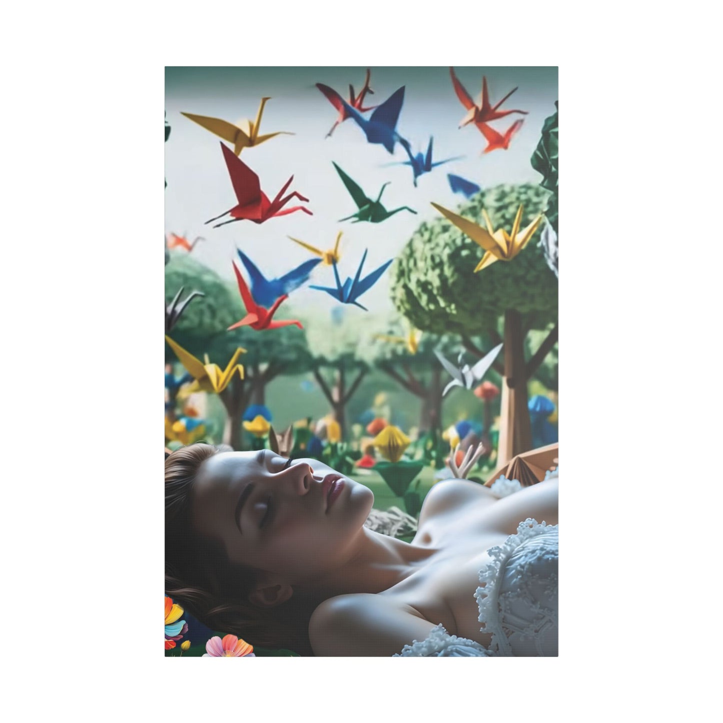 Dreams in Origami Forest – Surreal Canvas & Poster Art Canvas Print