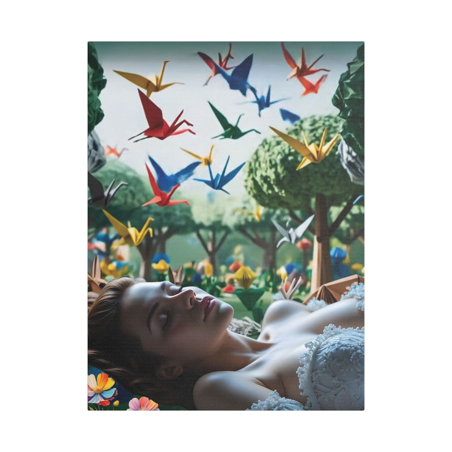 Dreams in Origami Forest – Surreal Canvas & Poster Art Canvas Print