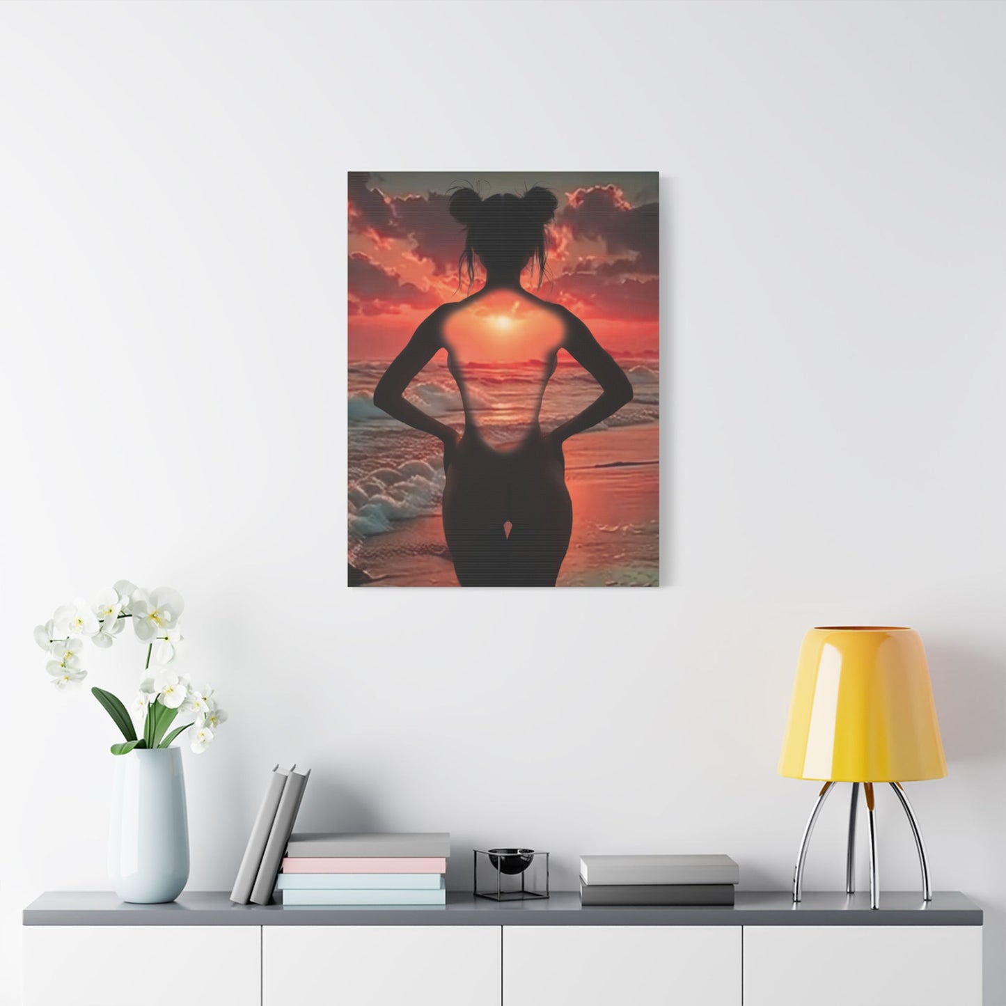 Sunset Within โ Strength That Shines Through ๐
๐ช - Sunset Silhouette Canvas Art, Modern Home Decor, Inspirational Wall Art, Unique Gift Idea, Beach Lover's Wall Hanging