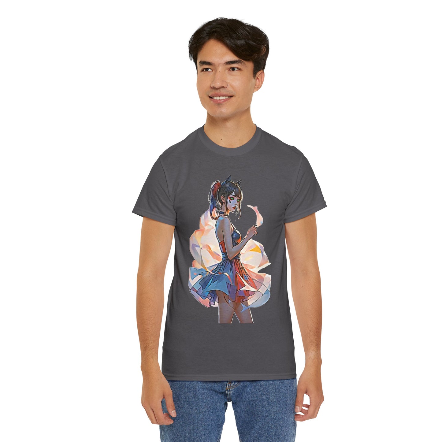 ✨Moonlit Grace: Anime Catgirl Aura for Casual Wear, Posters, Mugs and much more. - Artistic Cat Lady Tee, Cool Graphic Shirt for Animal Lovers, Ideal Gift for Birthdays & Cat Lovers, Casual Wear, Unisex Cotton Tee