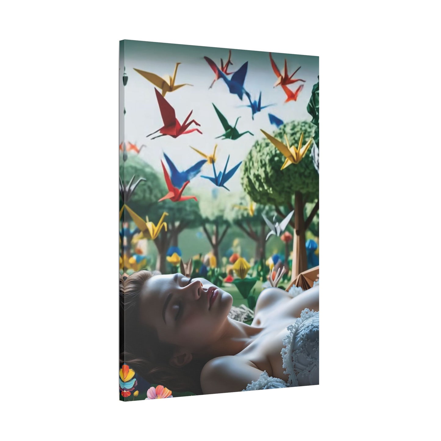 Dreams in Origami Forest – Surreal Canvas & Poster Art Canvas Print