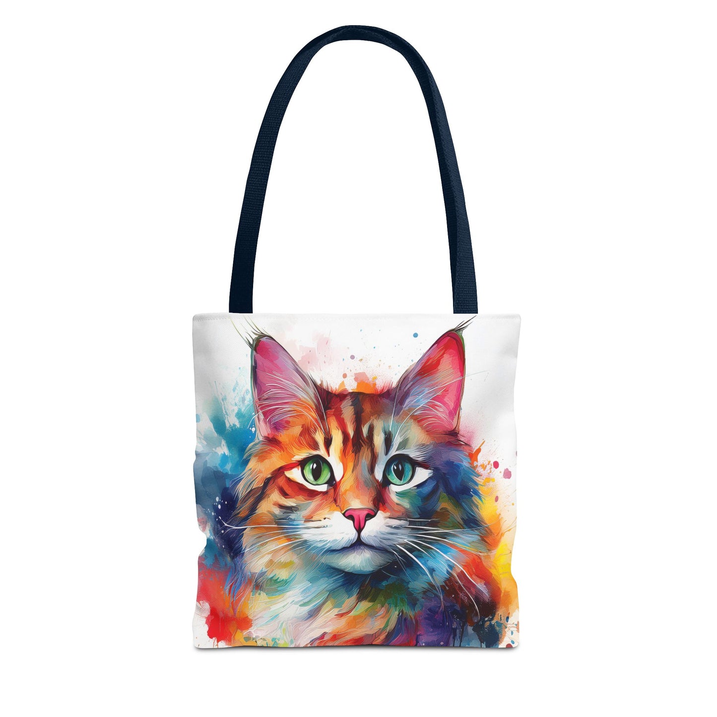 Colorful Tri-Color Cat Tote Bag: Pawsitive Vibes