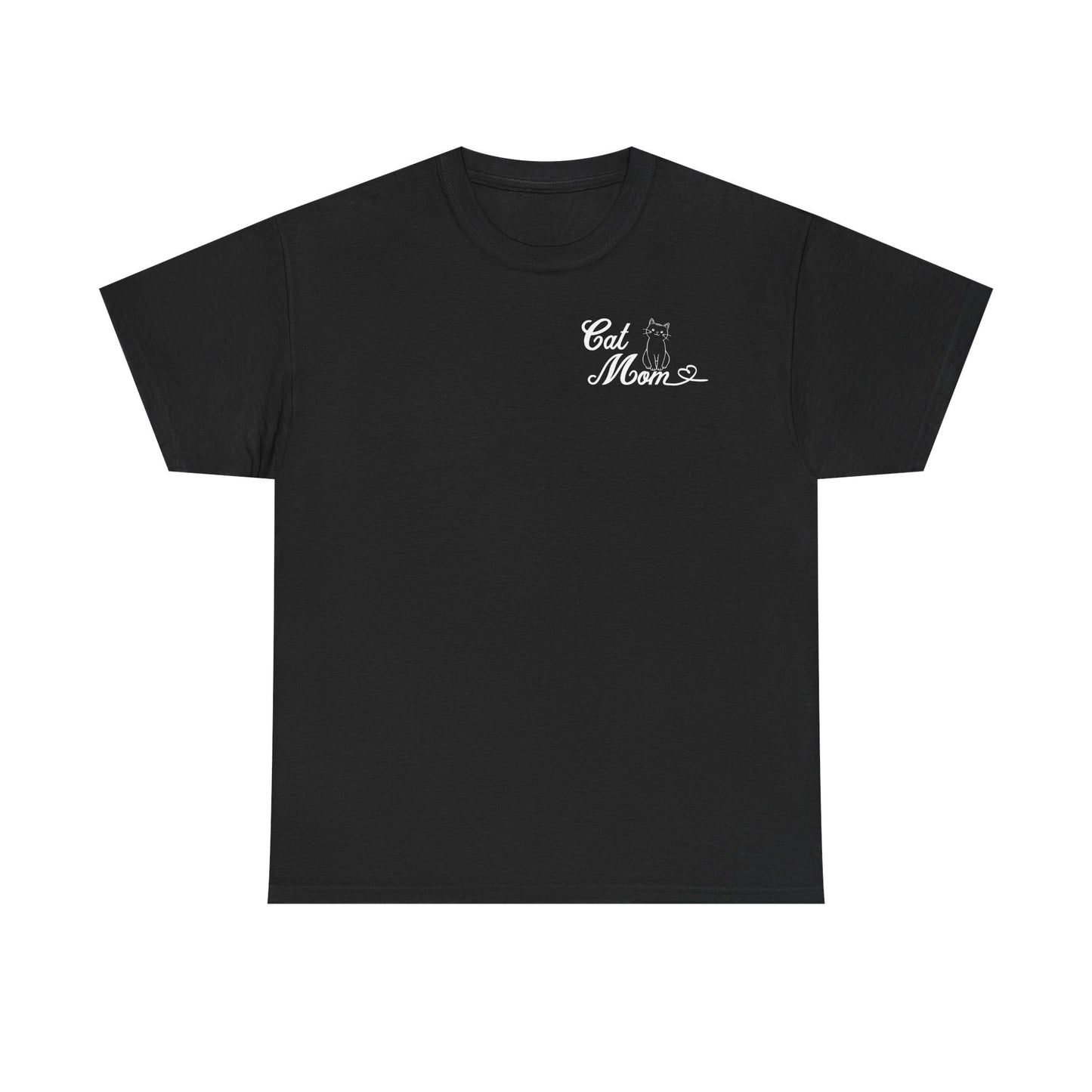 'Cat Mom' Unisex Heavy Cotton Tee - Perfect Gift for Cat Lovers