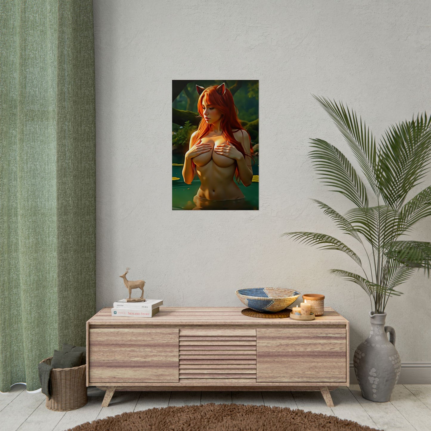 Mystic Forest Guardian – Enchanted Nature Art Oil Painting Print - Rolled Posters