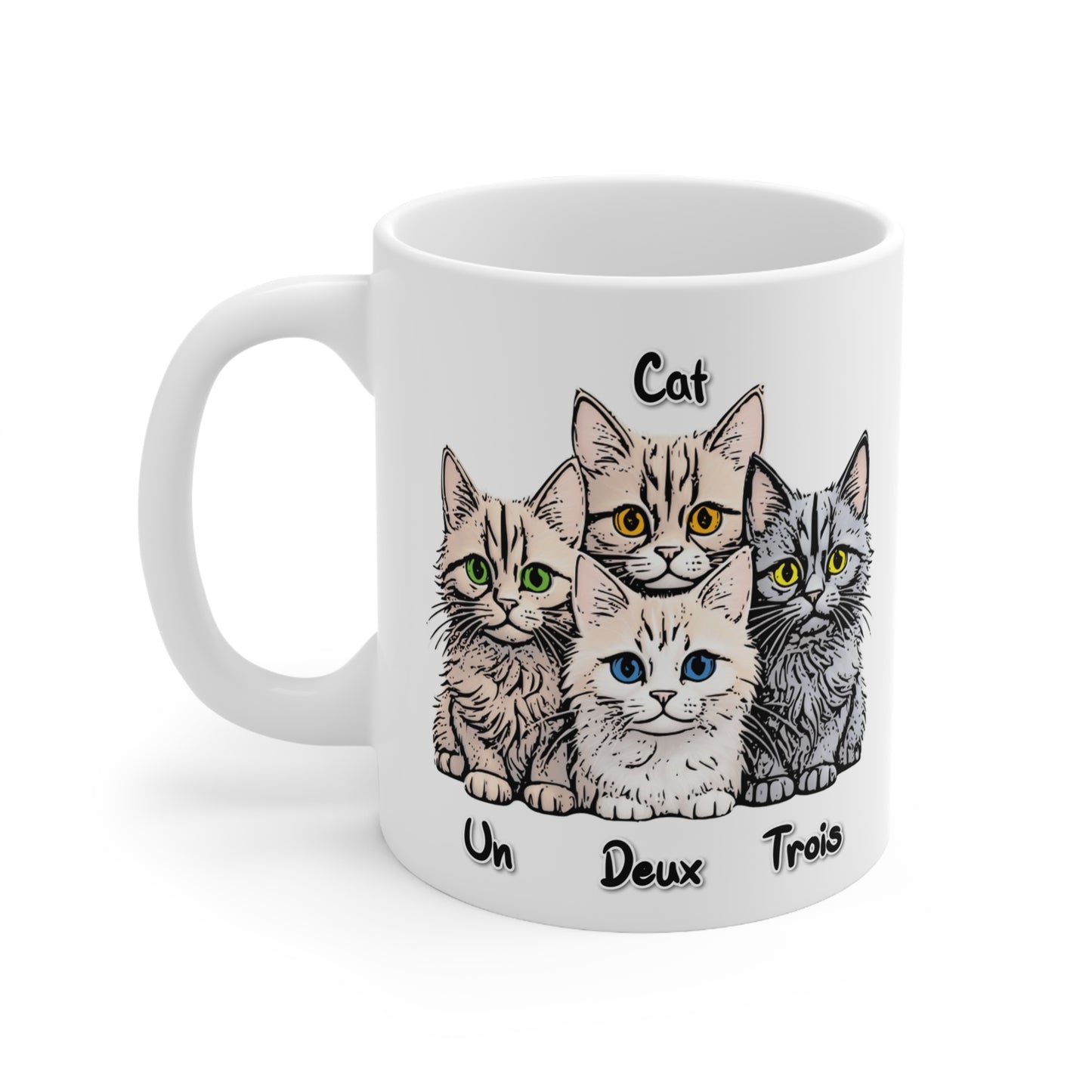 Un, Deux, Trois, Cat: Purrfect Counting Cuteness - Ceramic Coffee Cups, 11oz, 15oz
