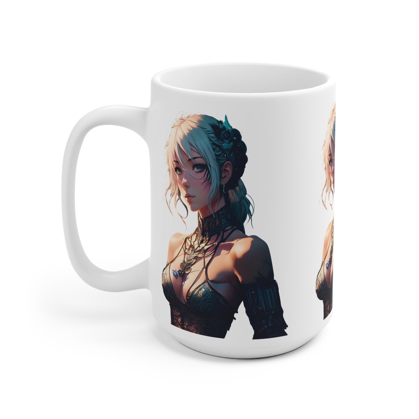 Anime / Manga-Inspired Ceramic Mug, Cat Girl Coffee Cup, Gift for Anime Lovers, Manga Mug, Unique Kawaii Drinkware