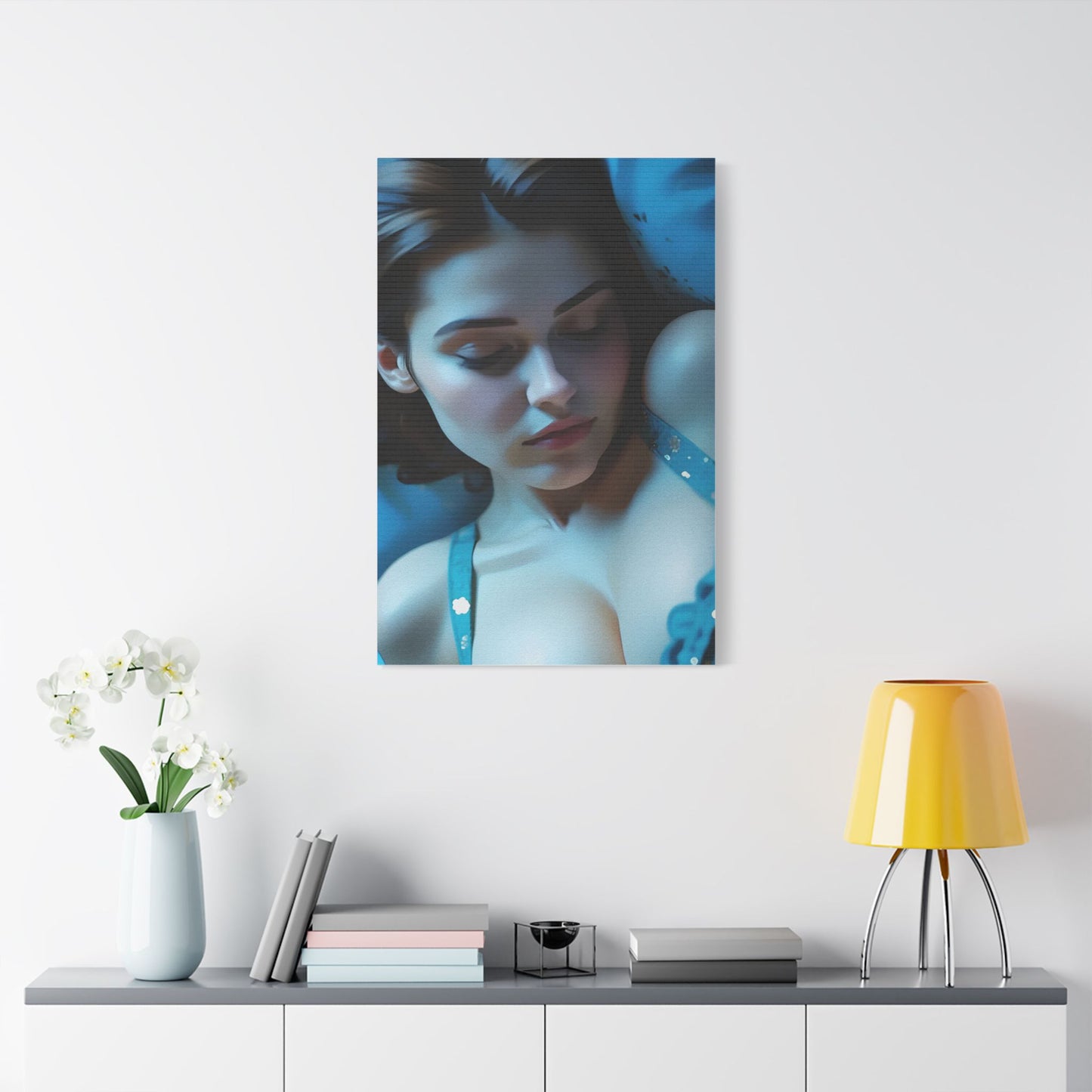 Dreamy Satin Canvas Print, Bedroom Wall Art, Feminine Decor, Gift for Her, Relaxing Artwork, Home Decor