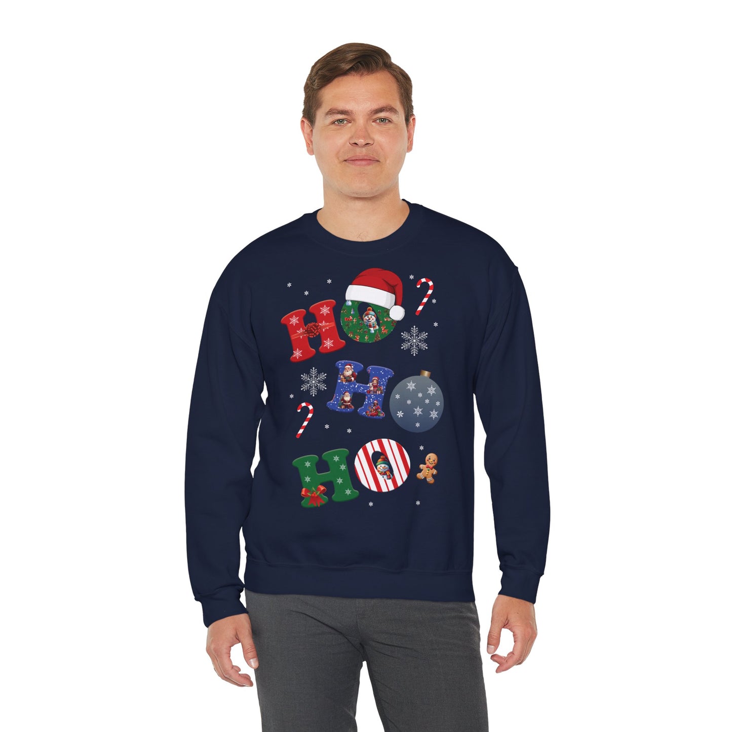 🎄Joy Stacked: A Tower of Holiday Cheer - Festive Crewneck Sweatshirt with Holiday Cheer, Cozy Winter Sweater, Christmas Gift, Unisex Holiday Apparel, Comfortable Loungewear
