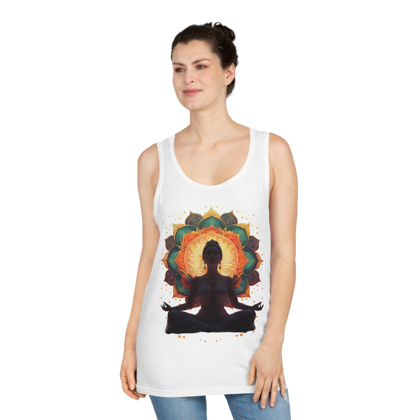 Meditation Goddess Unisex Tank Top | Yoga Wear, Zen Apparel, Spiritual Gift, Summer Outfit, Mindfulness Clothing