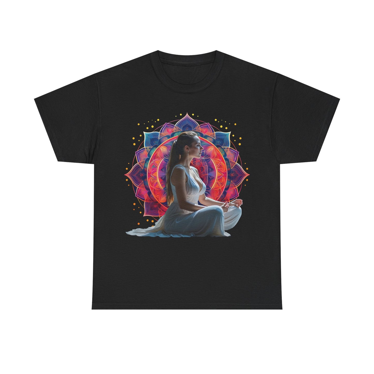 Meditation Vibe Unisex Heavy Cotton Tee - Mindfulness Shirt, Yoga Apparel, Spiritual Gift, Chakra Design, Zen Fashion