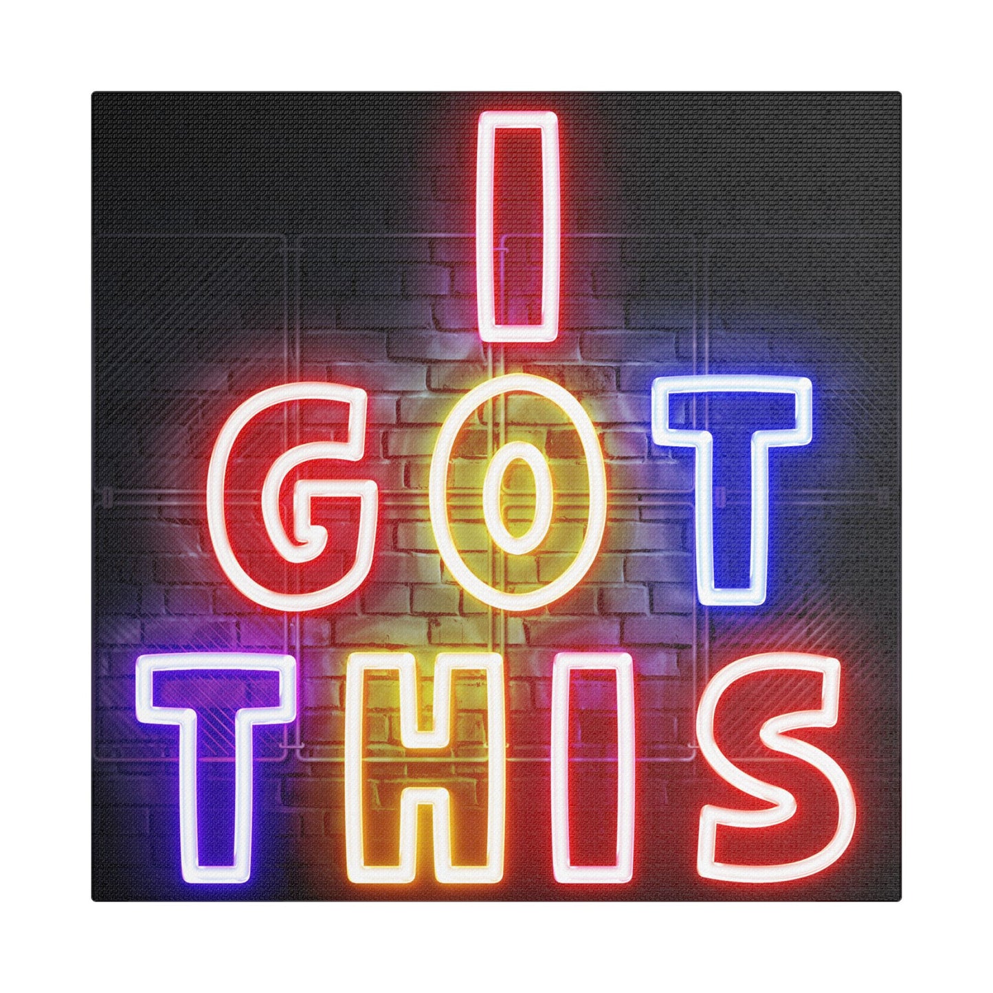 Neon Art Canvas Print: I Got This, Motivation Wall Decor, Modern Home Styling, Inspirational Gift, Office Art, Colorful Wall Art