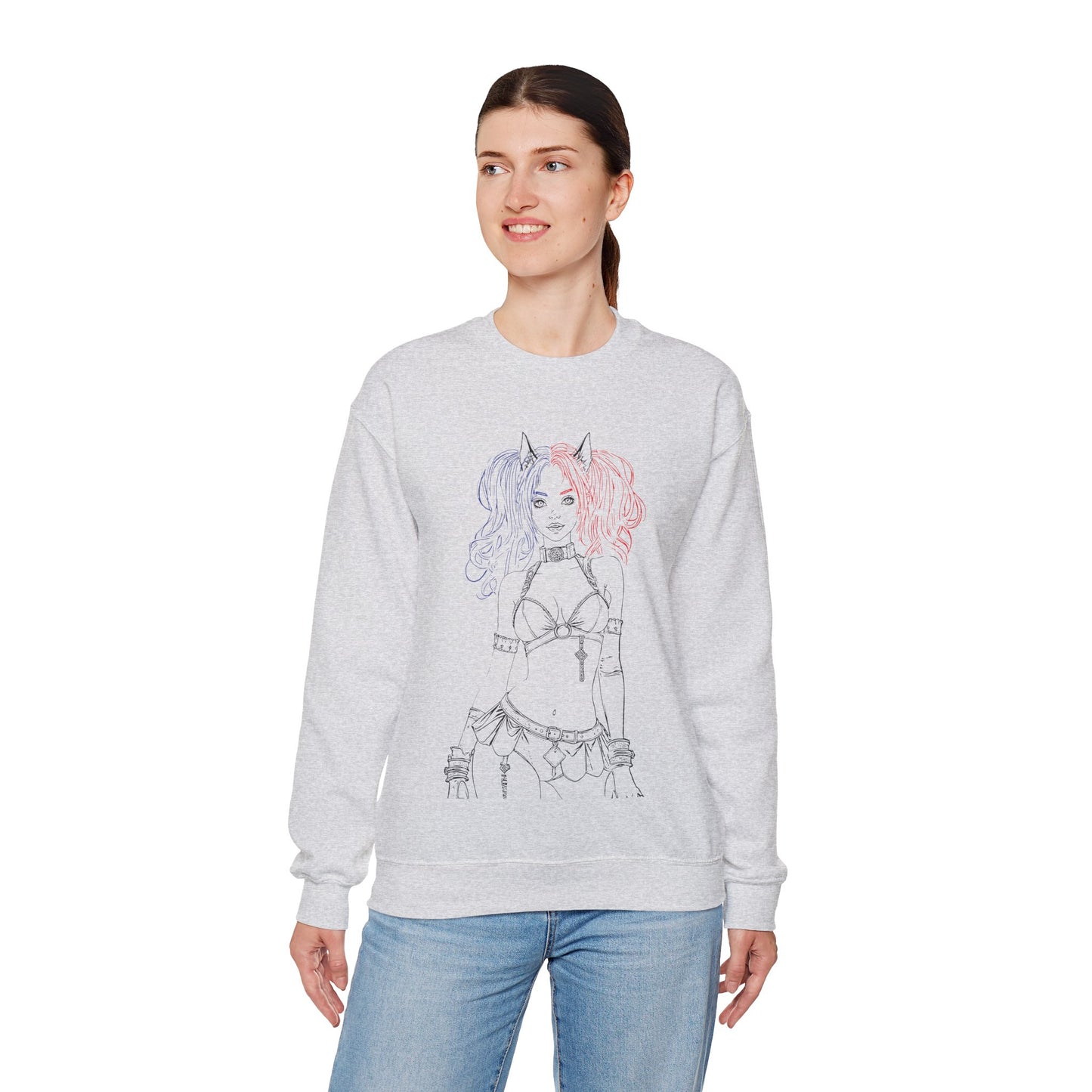 Harajuku Style Graphic Sweatshirt, Trendy Unisex Crewneck, Streetwear Fashion, Cozy Gift for Her, Girls Night Out
