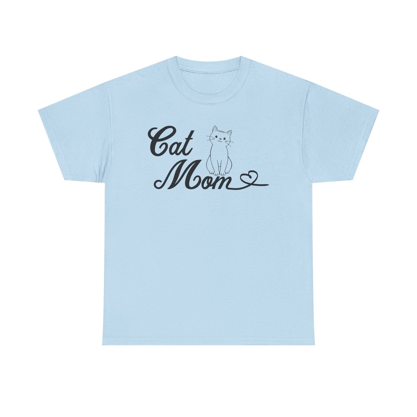 Cat Mom Unisex Heavy Cotton Tee - Perfect Gift for Cat Lovers