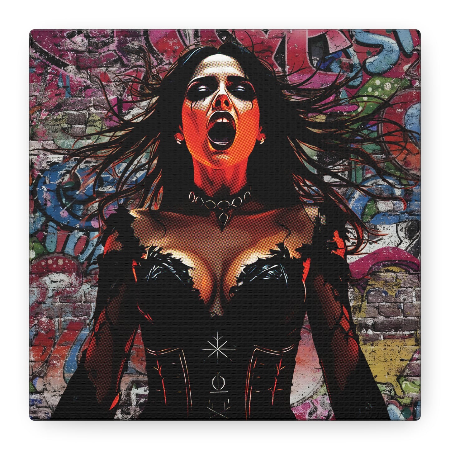 - Gothic Wall Art Canvas, Stretched Canvas Print, Dark Artwork for Home Decor, Unique Gift for Halloween, Stylish Living Room Decor