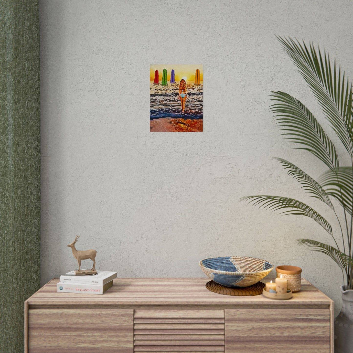 "Chasing Horizons: A Sunset Journey of Hope and Serenity Beyond the Waves" - Beach-Themed Rolled Posters, Decorative Wall Art, Summer Decor, Coastal Vibe, Surfing Gift, Ocean Sunset Print