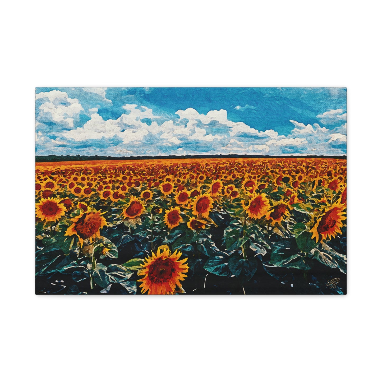 'Vibrant Sunflower Field' Canvas Print Wall Art
