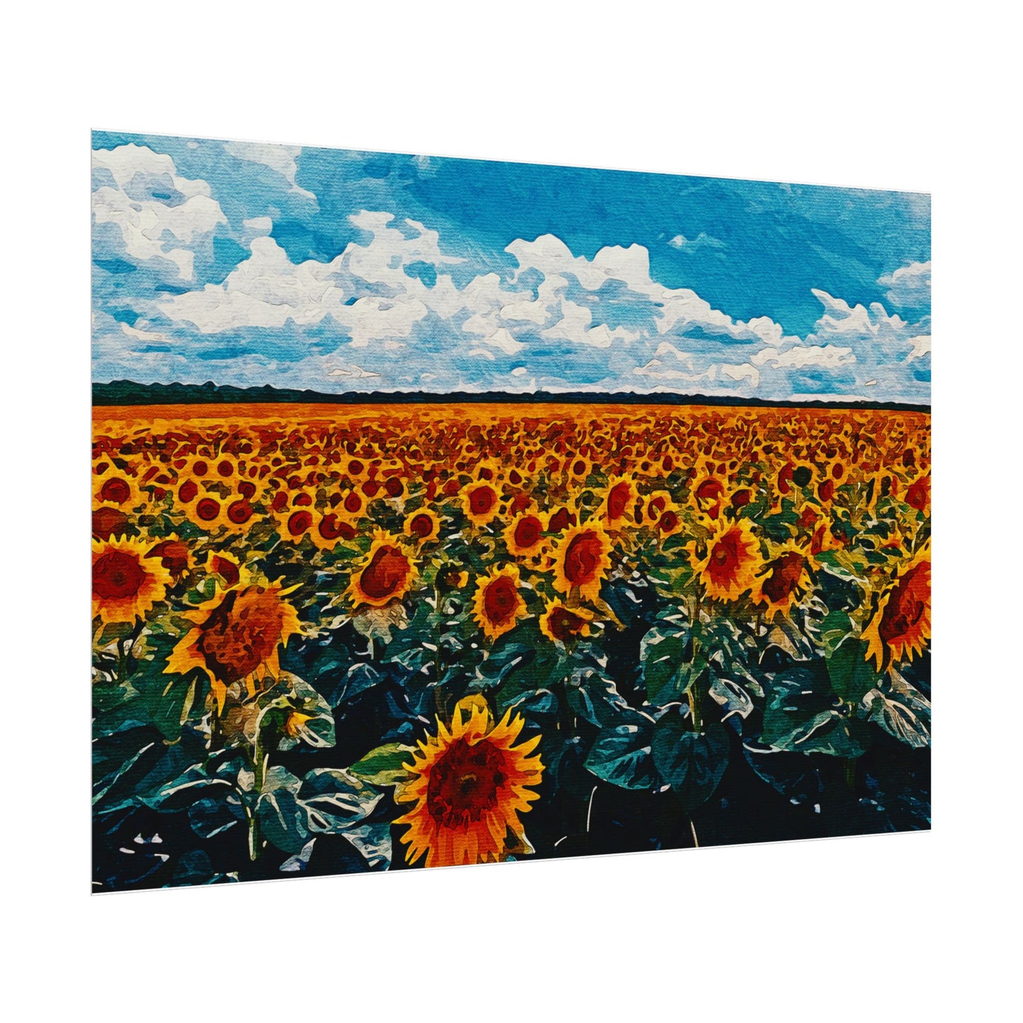 Sunflower Field Rolled Poster - Vibrant Nature Wall Art Decor