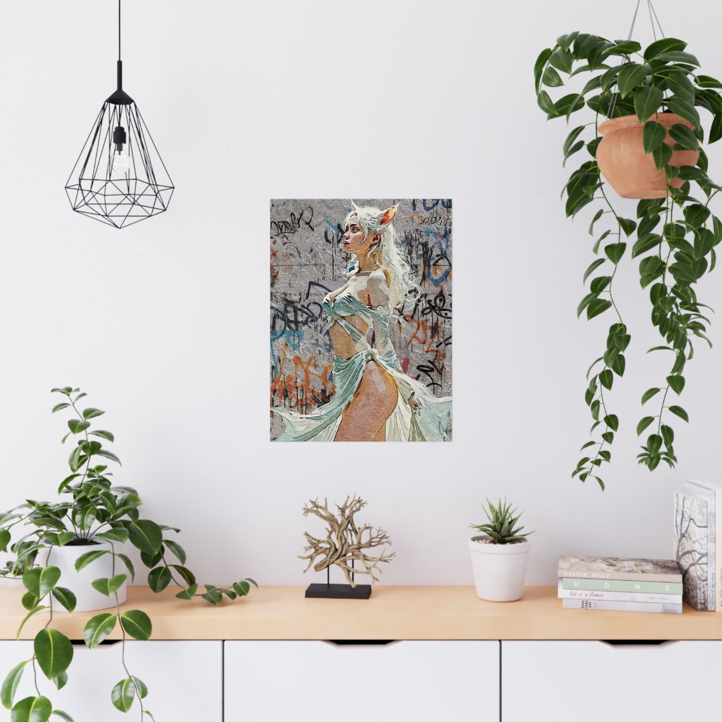 Urban Elf – Empower Your Walls with Vivid Street Art Poster - Artistic Matte Poster Print - Urban Fantasy Decor, Wall Art for Home, Gift for Anime Lovers, Unique Room Aesthetic