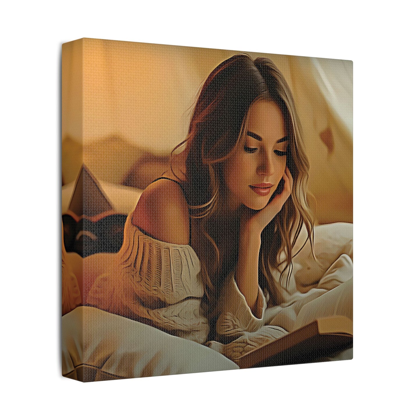 All Booked for the Weekend – Cozy Chapters & Quiet Joy 📖✨ - Cozy Satin Canvas Art Print, Wall Decor for Home, Reading Nook, Gift for Book Lovers, Relaxing Room Accent