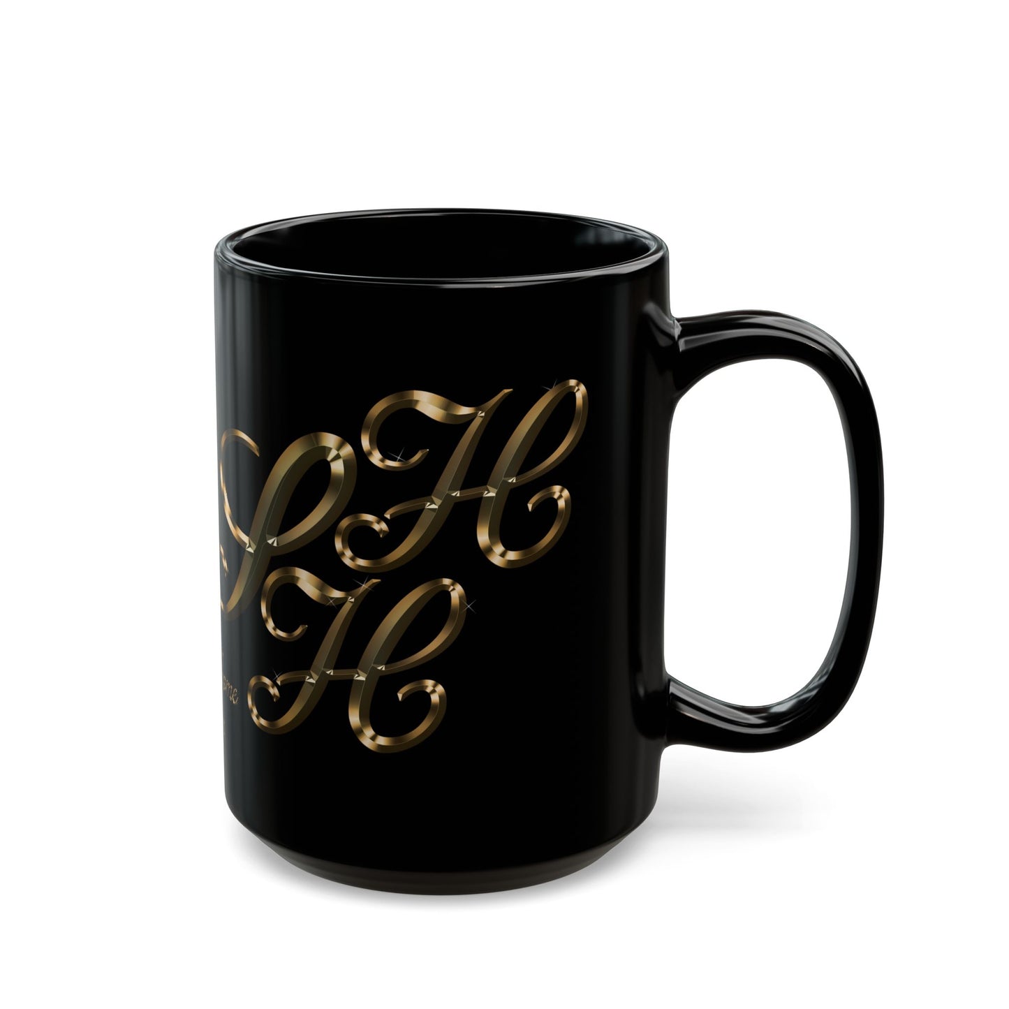 Mug Golden Color Scandi Home Heaven Designer Label Black 11oz 15oz