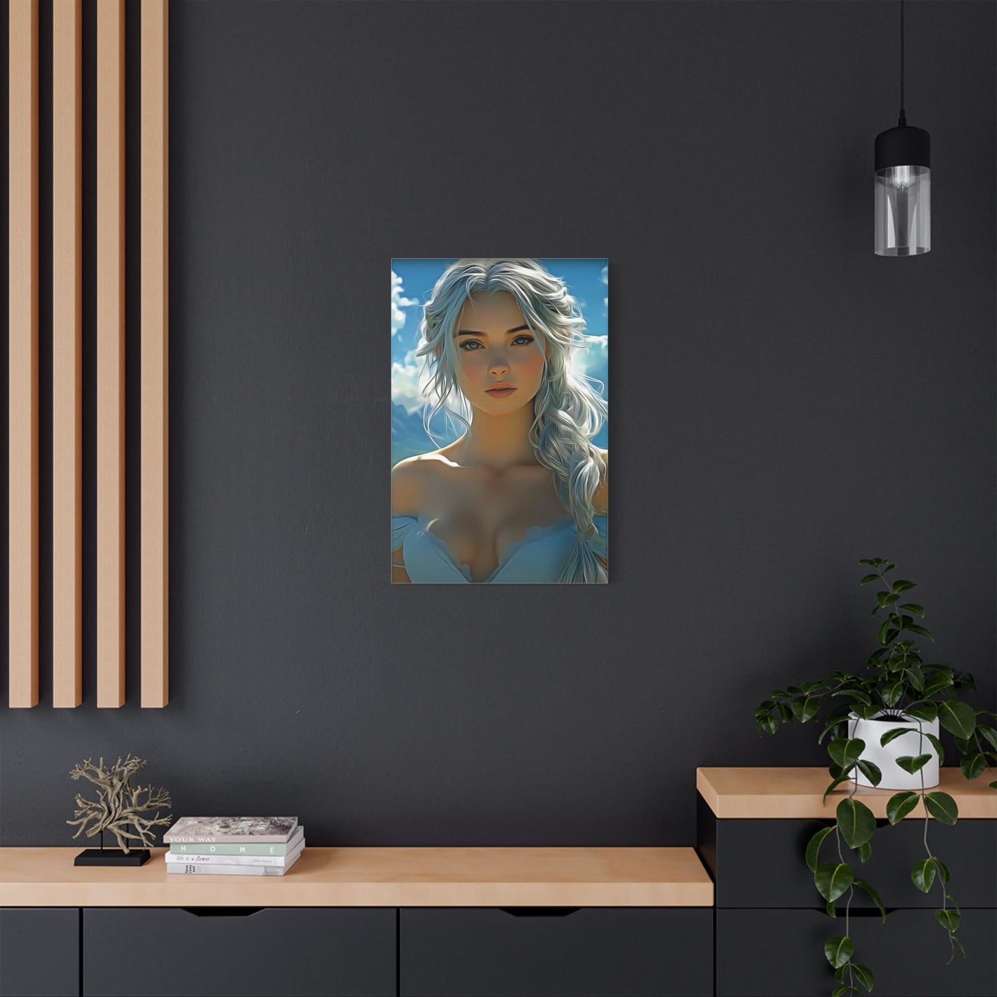 Radiance Within: The Calm Power of Beauty - Stretched Satin Canvas Art Print, Ethereal Wall Decor, Modern Home Aesthetic, Inspirational Art, Gift for Art Lovers