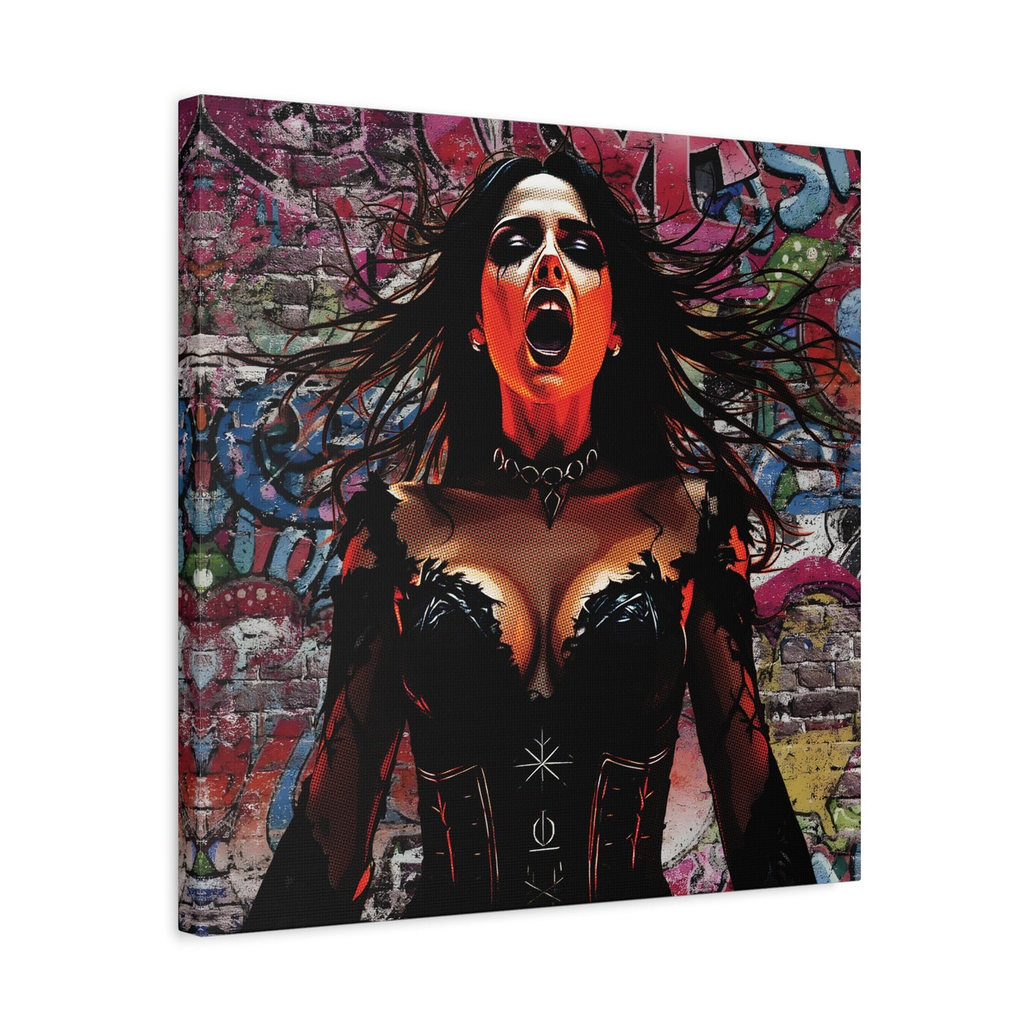 - Gothic Wall Art Canvas, Stretched Canvas Print, Dark Artwork for Home Decor, Unique Gift for Halloween, Stylish Living Room Decor