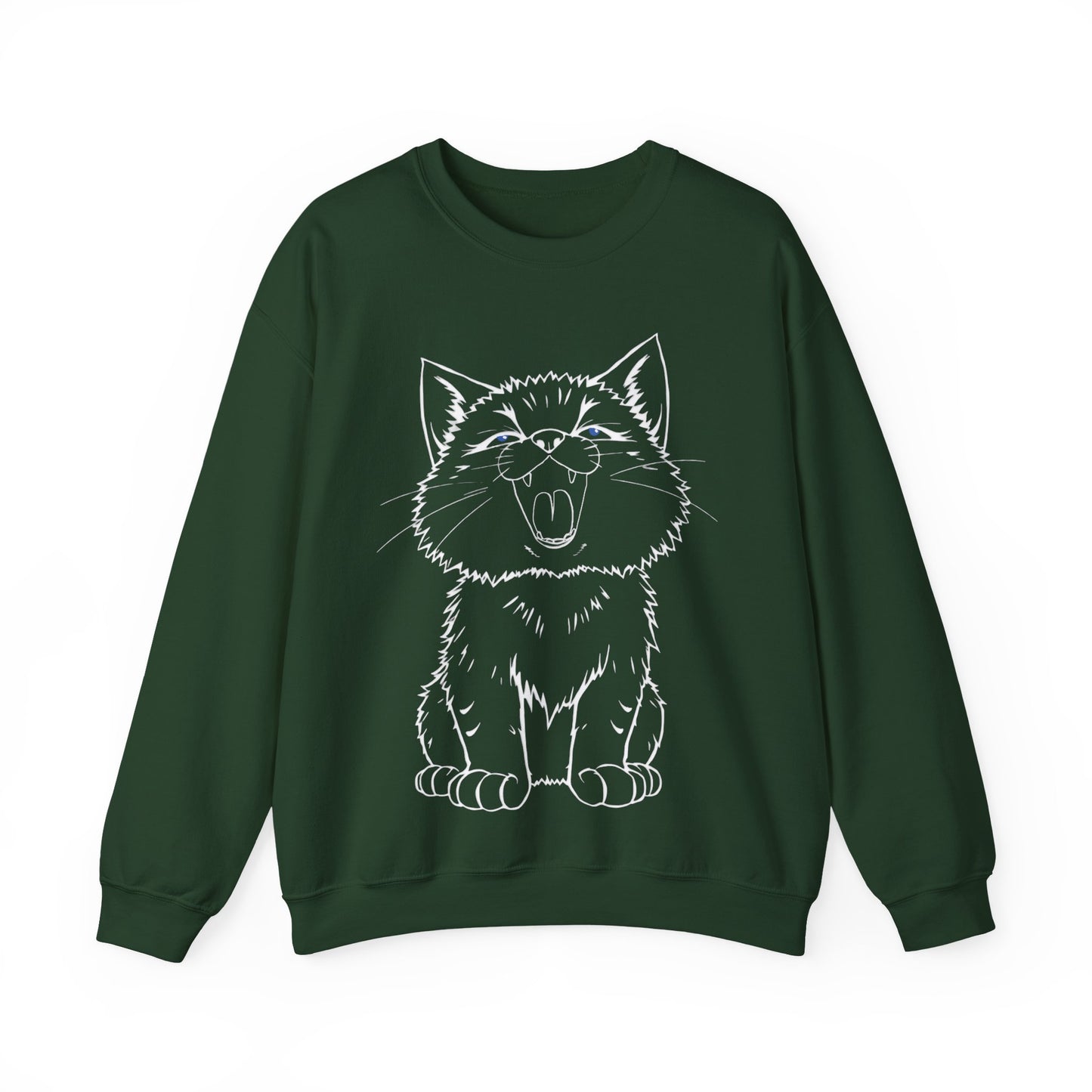 Cute Anime Cat Sweatshirt, Cozy Unisex Crewneck, Kawaii Sweatshirt, Gift for Cat Lovers, Comfortable Casual Fashion