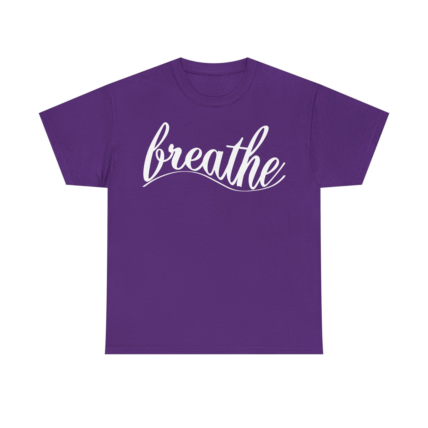 Unisex Heavy Cotton Tee - 'Breathe' Motivational Relaxation Shirt