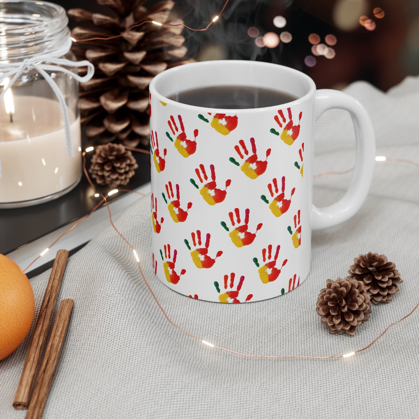 Mug - Colorful Handprints Coffee Cup 11oz/15oz