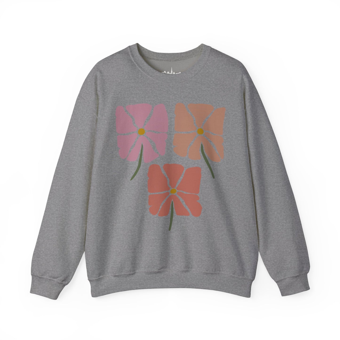 Vintage Look Flower Crewneck Sweatshirt