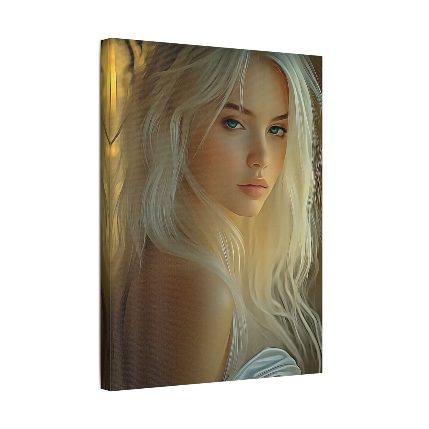 Golden Flow – Embrace the Light Within and Let It Shine 🌟✨ - Elegant Satin Canvas Wall Art, Stunning Home Décor, Modern Portrait, Gift for Art Lovers, Office Wall Decoration, Feminine Touch
