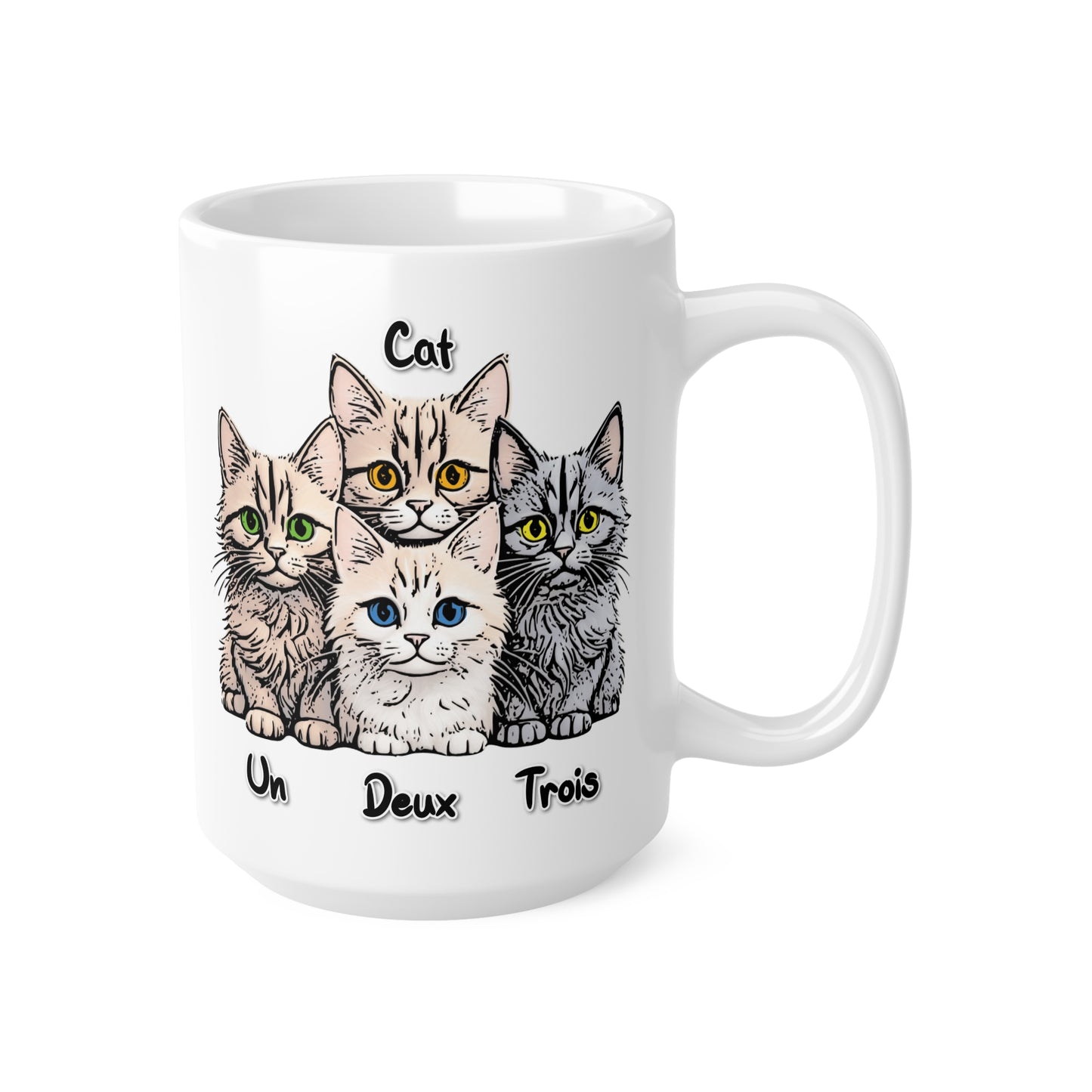 Un, Deux, Trois, Cat: Purrfect Counting Cuteness - Ceramic Coffee Cups, 11oz, 15oz