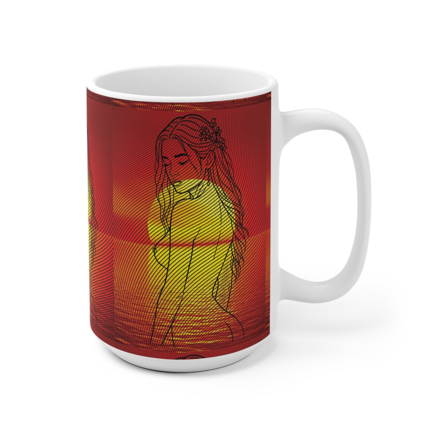 Elegant Sunset Ceramic Mug - Stylish Coffee Cup, Gift for Her, Warm Tea Mug, Self-Care Essential, Home Decor