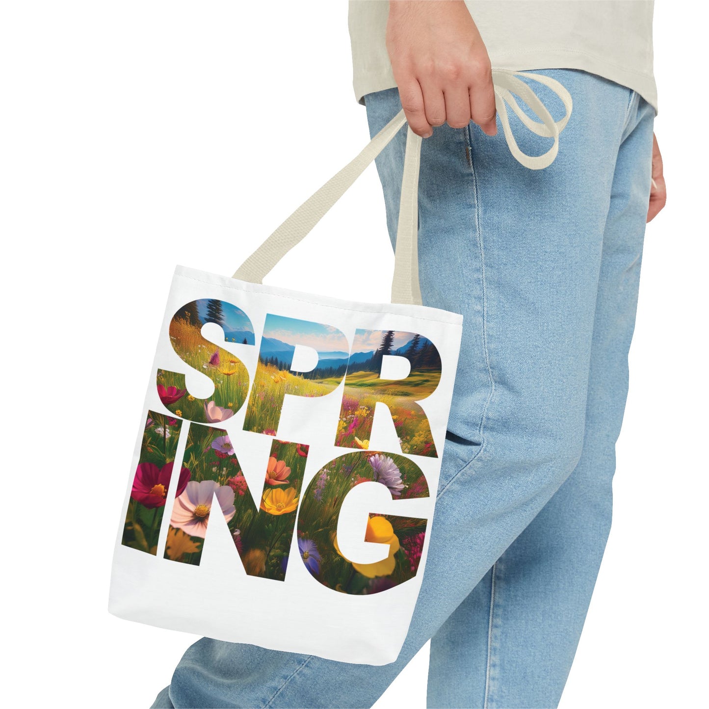 Spring Tote Bag - Spring Meadow Flower Design