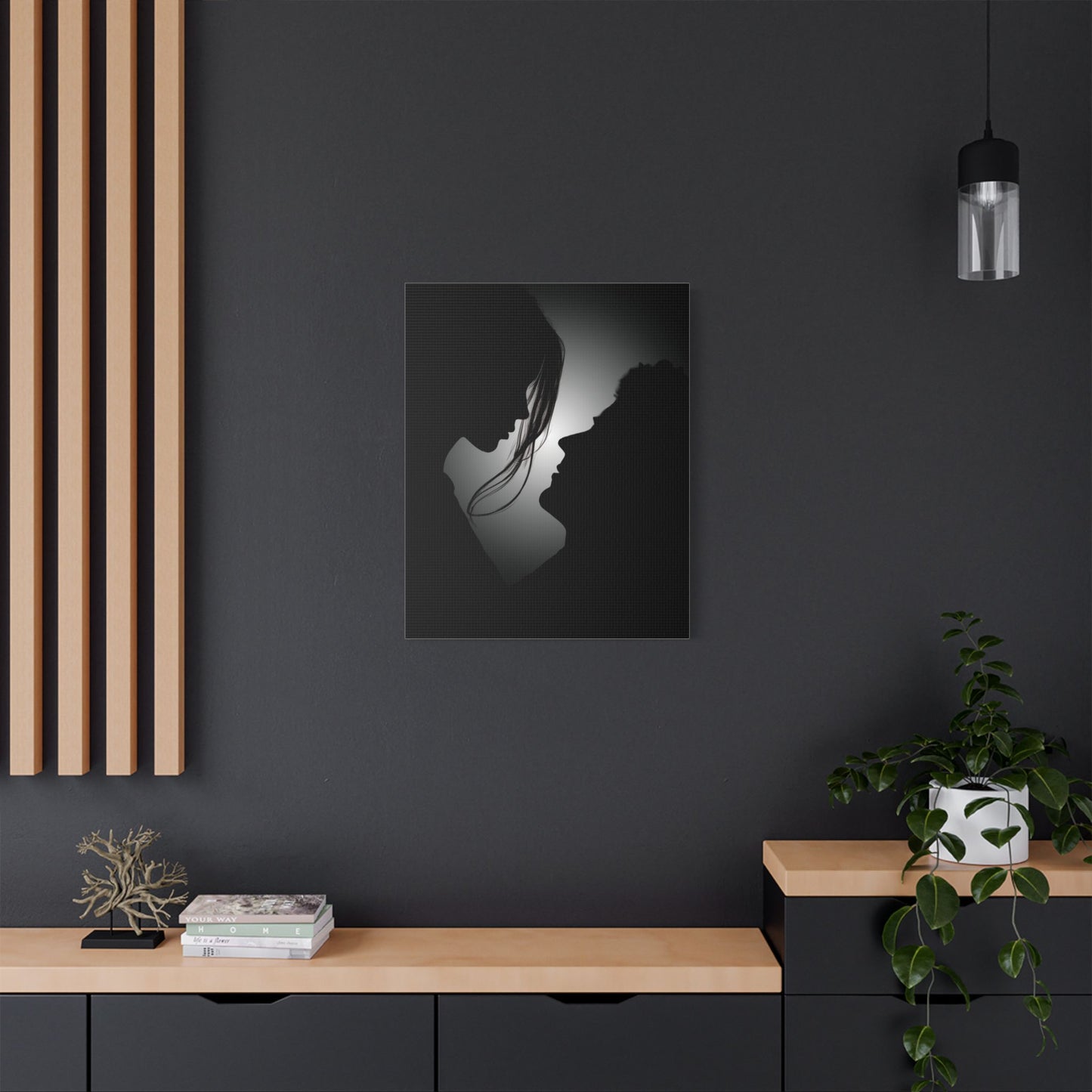Romantic Silhouette – "Possibilities" Couple Art for Canvas & Poster DecorCanvas Wall Art, Love Silhouette Decor, Anniversary Gift, Couple's Bedroom Decor, Relationship Gift Idea