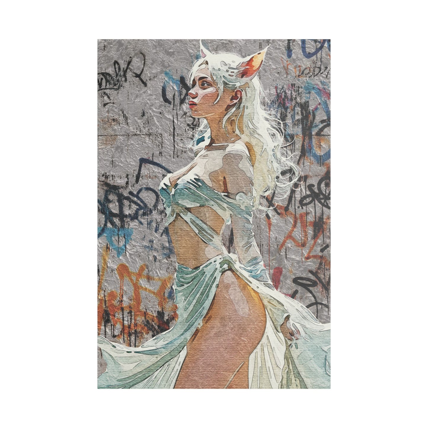 Urban Elf – Empower Your Walls with Vivid Street Art Canvas - Art Print Canvas, Wall Decor, Modern Home Art, Unique Gift, Stylish Decoration, Portrait Artwork, Statement Piece